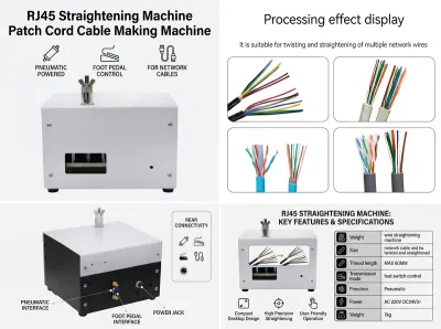 Mesin Pelurus Rj45 Mesin Pembuatan Kabel Patch JW-P08
