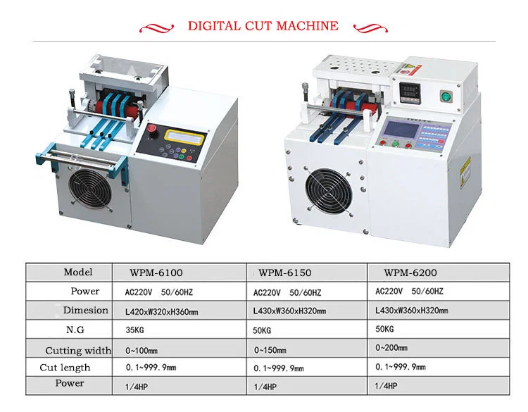 Mesin pemotong digit sesuai untuk tiub yang boleh mengecut haba haba, tiub teflon, paip gentian kaca, paip PVC, paip PE, Tiub silikon, tiub kalis minyak, tiub PET, Paip plastik fluorin, Paip tahan hakisan, Tiub hijau kuning, Tiub bunga, Bersarung dinding tebal, Paip berkorot dua dinding, Tiub tanda, set PVC kapasitor elektrolitik, jalur plastik PVC, Kabel rata, Reben, Hos plastik, Kertas penebat, Kerajang tembaga, Lembaran tembaga, Pita pelekat bermuka dua, filem beg PE, kulit, Fabrik bukan tenunan, Kain asetat, Selimut getah, tali pinggang benang kapas, tali pinggang keledar, Kord elastik, Bar warna, pita ajaib, perangkak pakej, polybag, Pemisah bateri, Nikel, kepingan resapan, Lembaran refleksi, Fabrik konduktif, Buih lidah, PET, VELCRO, Zip, Dan lain-lain corak reben atau corak hos.