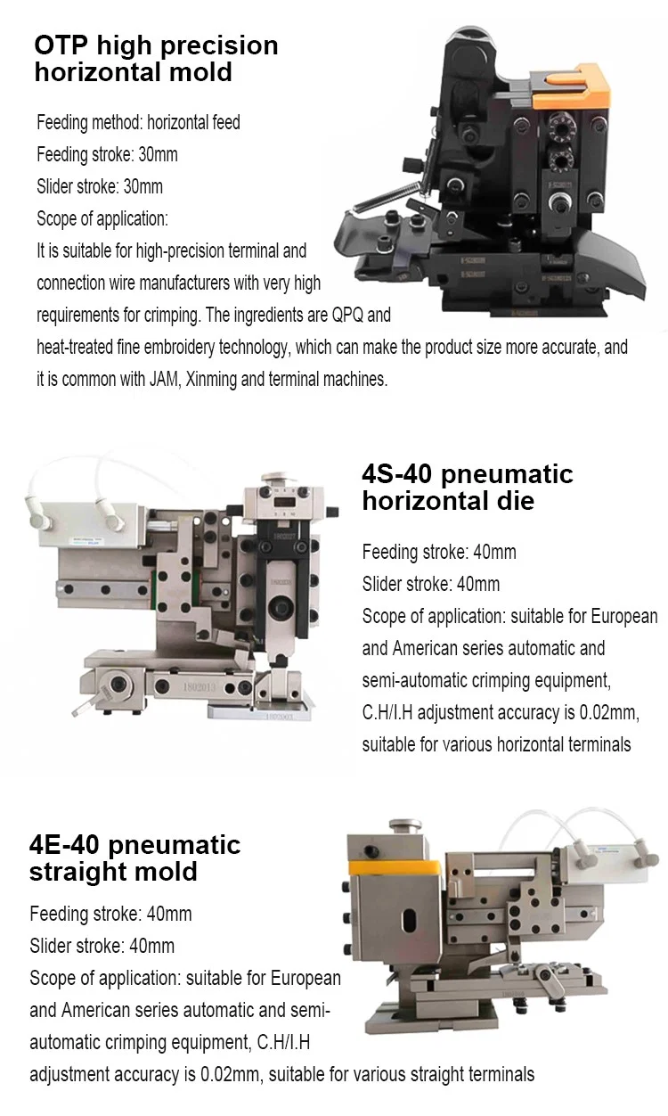45-40 die mendatar pneumatik, Acuan Crimping Terminal, Die Crimping Terminal, Aplikator Crimping Terminal