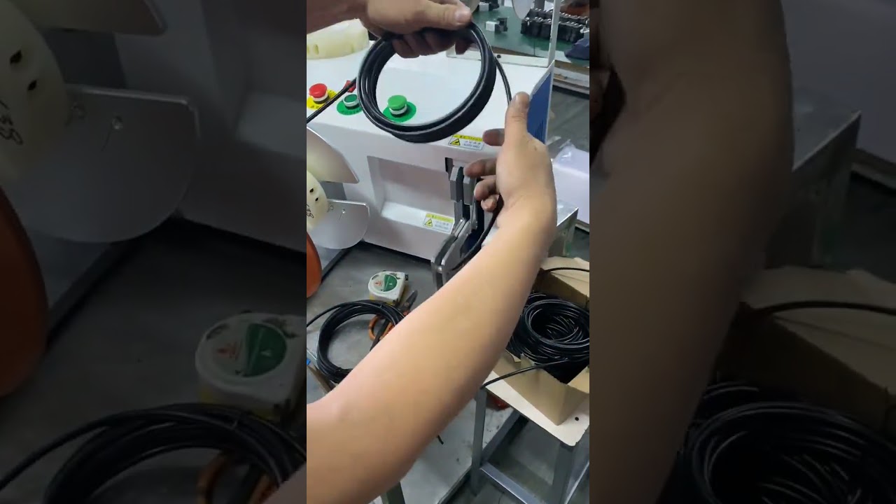 Mesin Automatik Pengiraan, Pemotongan, Penggulungan & Pengikatan Wayar dengan Pengekalan Kepala-Ekor #mesin