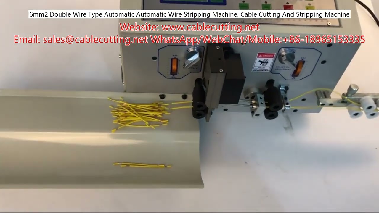 Mesin Penyarung Wayar Automatik Dwi-Wayar 6mm² – Potong dan Kupas Kabel dengan Tepat
