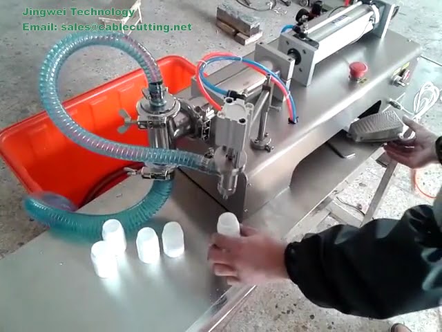 Mesin Pengisi Cecair Pneumatik Piston Dua Muncung Semi Automatik untuk Susu, Minyak, Salap, Madu